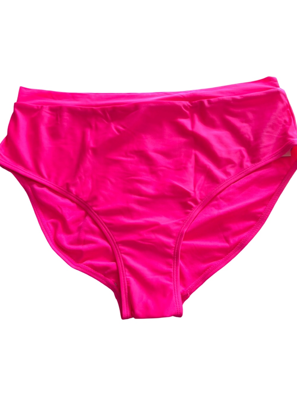 Vibrant Neon Pink High-Waist Bikini Bottom